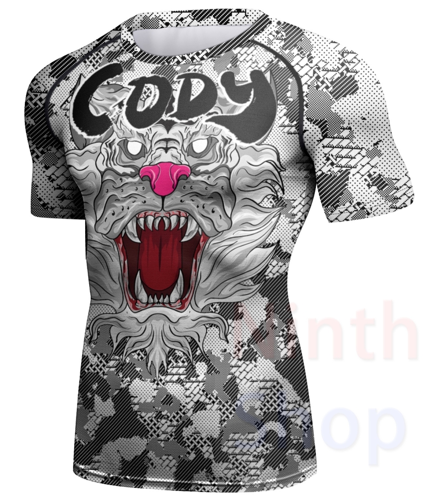 Cody Lundin Men's Sports T-shirt and Pants 2 Pieces Sets Fast Dry Compression Round Collar Summer Fitness Sports Suit(231565-23260)