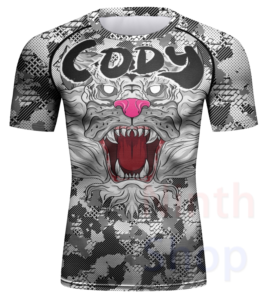 Cody Lundin Men's Sports T-shirt and Pants 2 Pieces Sets Fast Dry Compression Round Collar Summer Fitness Sports Suit(231565-23260)