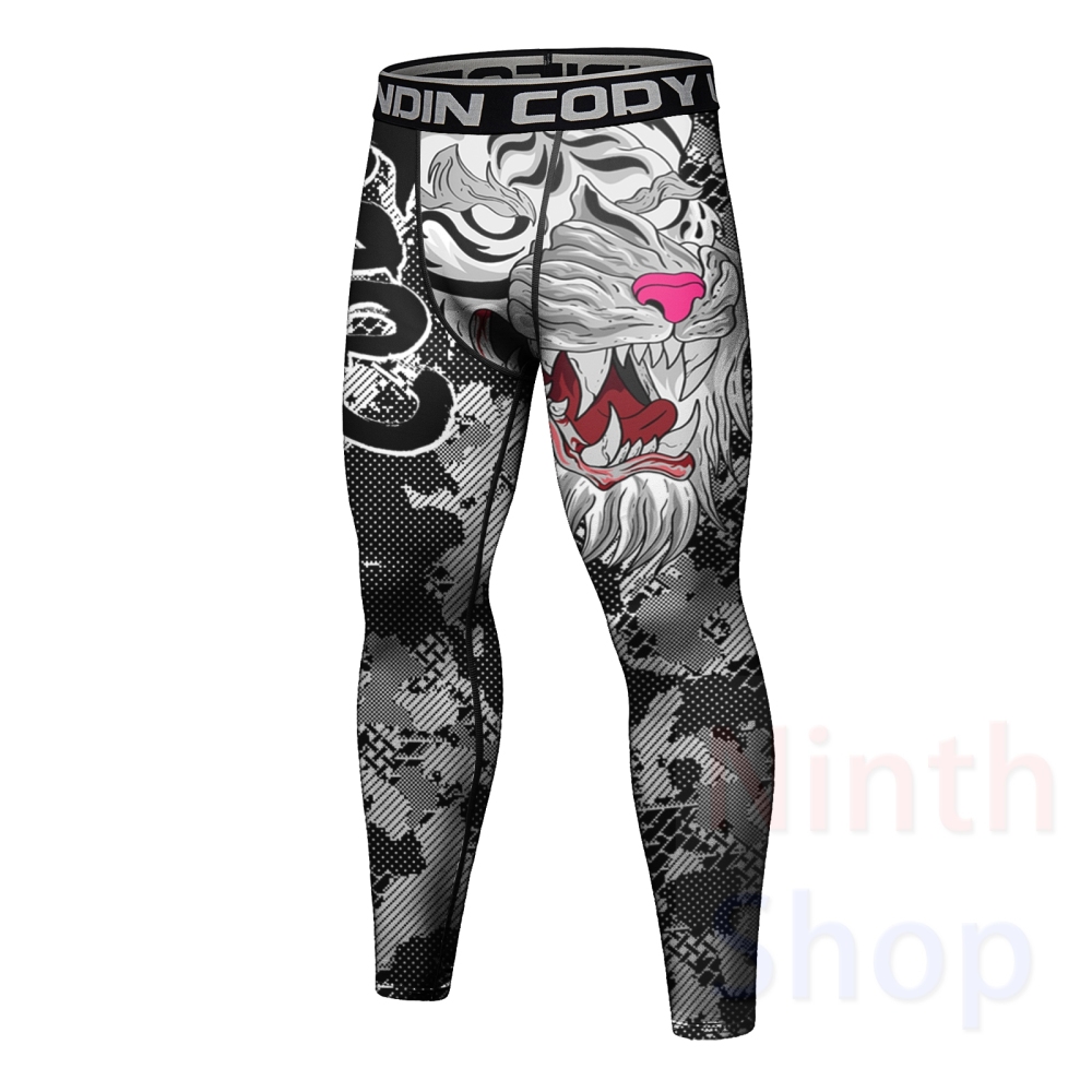 Cody Lundin Men's Sports Top and Pants 2 Pieces Sets Fast Dry Compression Round Collar 3D Print Fitness ALL Seasons Sports Suit（23487-23260）