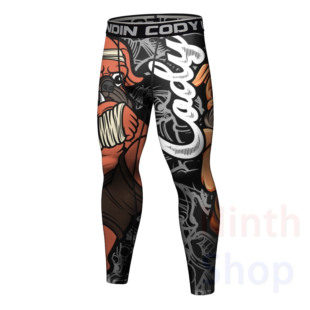 Cody Lundin Men's Sports Top and Pants 2 Pieces Sets Fast Dry Compression Round Collar 3D Print Fitness ALL Seasons Sports Suit（23492-23265）