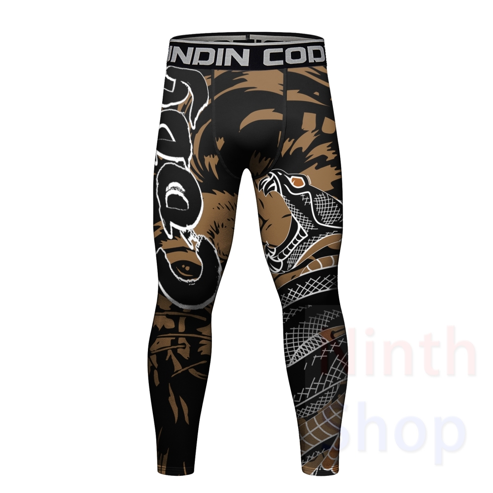 Cody Lundin Men's Sports Top and Pants 2 Pieces Sets Fast Dry Compression Round Collar 3D Print Fitness ALL Seasons Sports Suit（23485-23258）