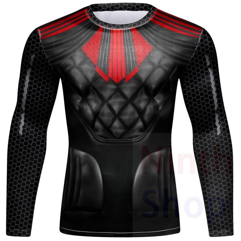 Men Long Sleeve Shirt Compression Top Sport T-shirt Cody Print Shirts Cool Dry Base layer Shirt ALL SEASON for Running Training Sweatshirt(22483)