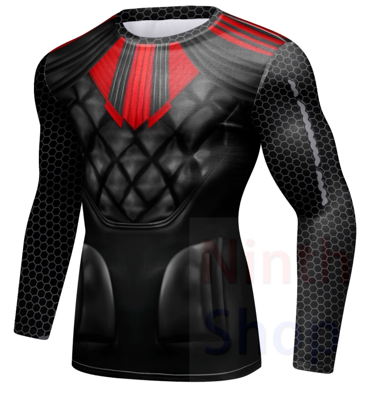 Men Long Sleeve Shirt Compression Top Sport T-shirt Cody Print Shirts Cool Dry Base layer Shirt ALL SEASON for Running Training Sweatshirt(22483)