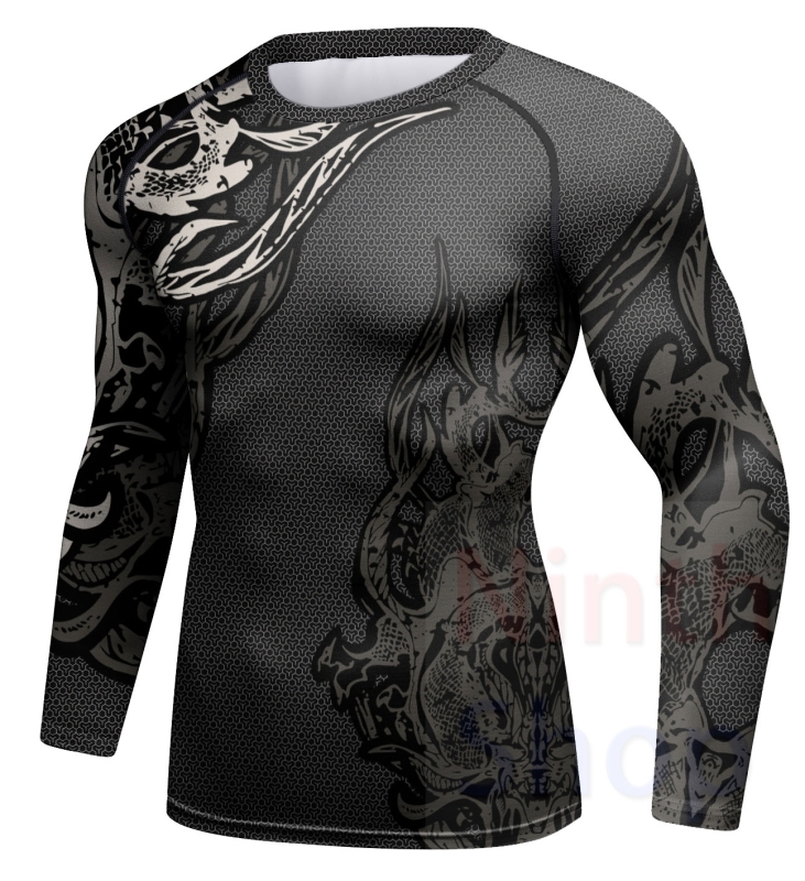 Men Long Sleeve Shirt Compression Top Sport T-shirt Cody Print Shirts Cool Dry Base layer Shirt ALL SEASON for Running Training Sweatshirt(22480)