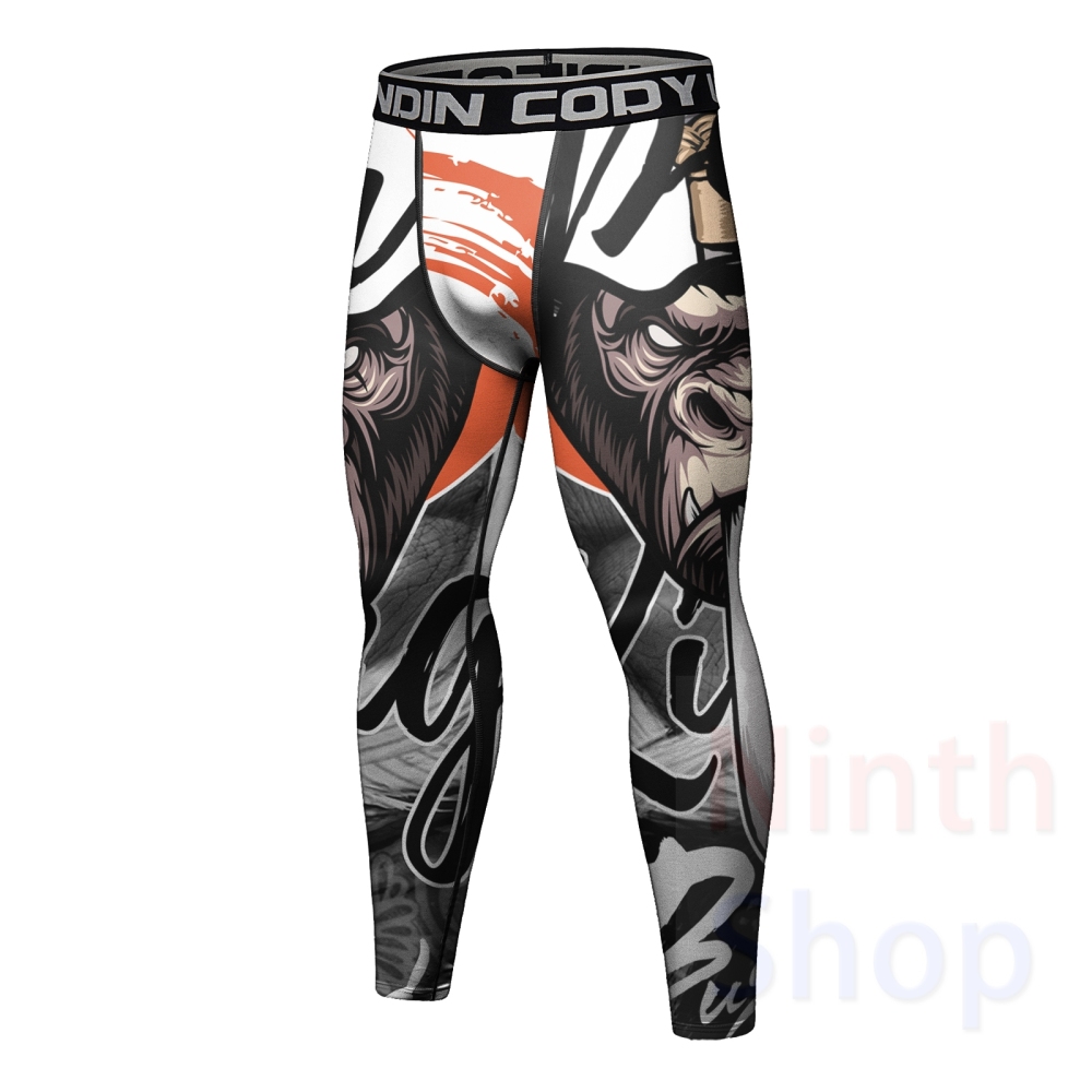 Cody Lundin Men's Compression Set - Long Sleeve Shirt and Pants- 2 Piece Sports Jogging Set Base Layer Quick-drying Fitness Suit(22482-22255)