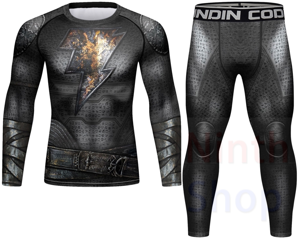 Cody Lundin Men's Sports Top and Pants 2 Pieces Sets Fast Dry Compression Round Collar 3D Print Fitness ALL Seasons Sports Suit（22481-22254）