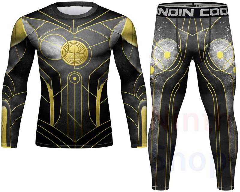 Cody Lundin Men's Compression Set - Long  Sleeve Shirt and Pants- 2 Piece Sports Jogging Set Base Layer Quick-drying Fitness Suit(21399-22199)
