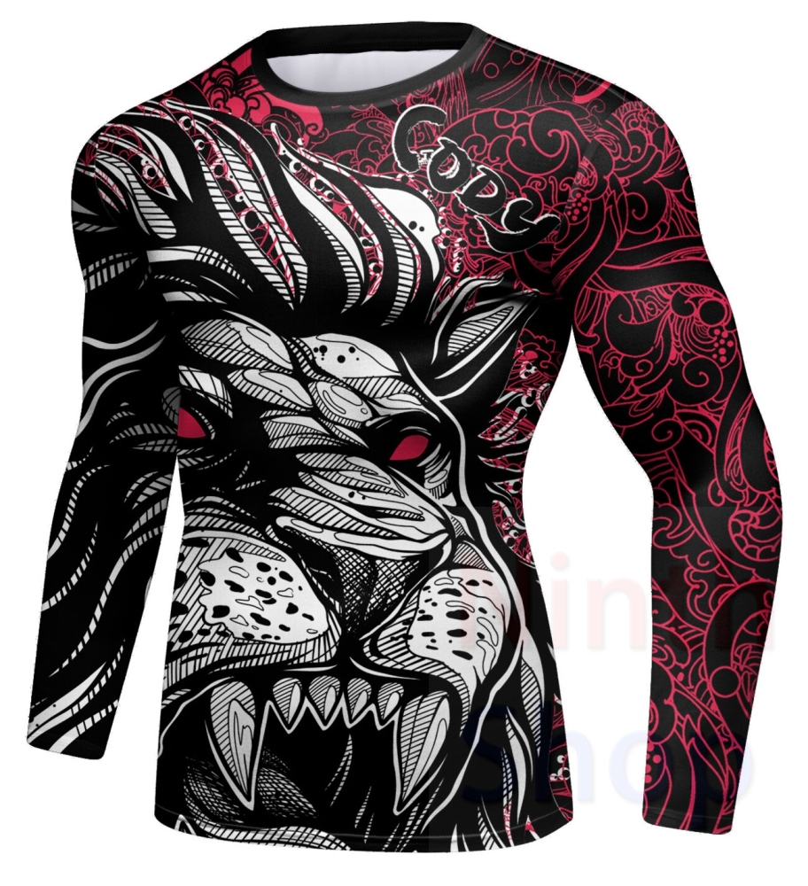 Men Long Sleeve Shirt Compression Top Sport T-shirt Cody Print Shirts Cool Dry Base layer Shirt ALL SEASON for Running Training Sweatshirt(22472)