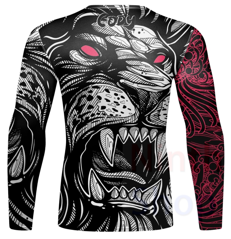 Men Long Sleeve Shirt Compression Top Sport T-shirt Cody Print Shirts Cool Dry Base layer Shirt ALL SEASON for Running Training Sweatshirt(22472)