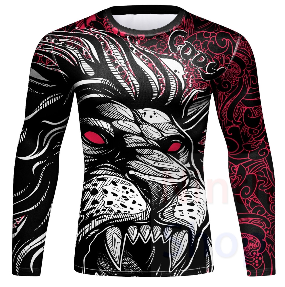 Men Long Sleeve Shirt Compression Top Sport T-shirt Cody Print Shirts Cool Dry Base layer Shirt ALL SEASON for Running Training Sweatshirt(22472)