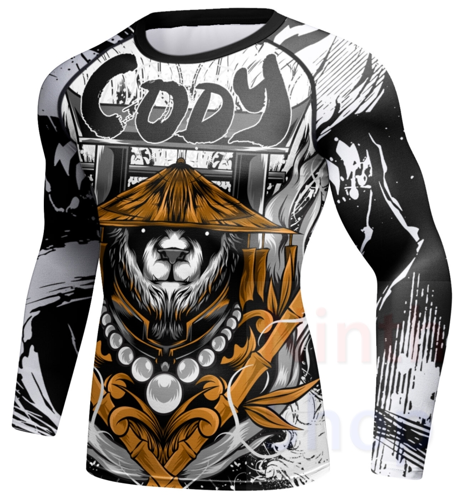 Men Long Sleeve Shirt Compression Top Sport T-shirt Cody Print Shirts Cool Dry Base layer Shirt ALL SEASON for Running Training Sweatshirt(22475)
