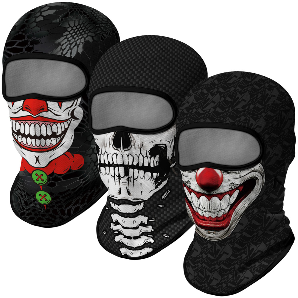 3PCS Balaclava Ski Mask Motorcycle Full Face Mask Outdoor Tactical Hood Headwear Mask Unisex for Cycling Halloween Cosplay