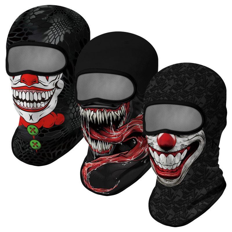 3PCS Balaclava Ski Mask Motorcycle Full Face Mask Outdoor Tactical Hood Headwear Mask Unisex for Cycling Halloween Cosplay