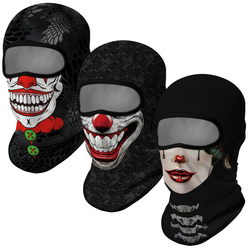 3PCS Balaclava Ski Mask Motorcycle Full Face Mask Outdoor Tactical Hood Headwear Mask Unisex for Cycling Halloween Cosplay