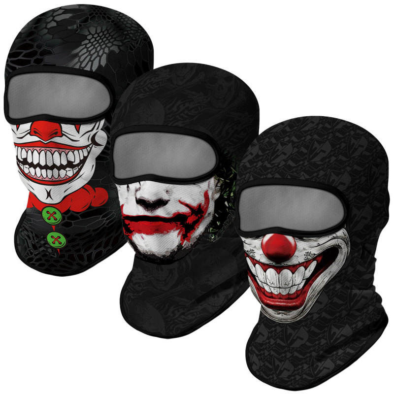 3PCS Balaclava Ski Mask Motorcycle Full Face Mask Outdoor Tactical Hood Headwear Mask Unisex for Cycling Halloween Cosplay（HT210001-023-393）