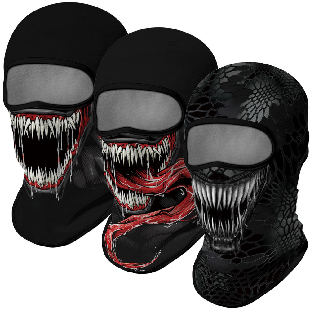 3PCS Balaclava Ski Mask Motorcycle Full Face Mask Outdoor Tactical Hood Headwear Mask Unisex for Cycling Halloween Cosplay（HT210010-026-302）