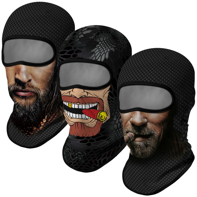 3PCS Balaclava Ski Mask Motorcycle Full Face Mask Outdoor Tactical Hood Headwear Mask Unisex for Cycling Halloween Cosplay（HT210013-120-156）