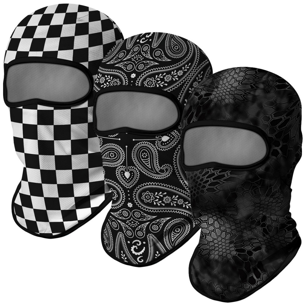 3PCS Balaclava Ski Mask Motorcycle Full Face Mask Outdoor Tactical Hood Headwear Mask Unisex for Cycling Halloween Cosplay（HT210039-411-505）
