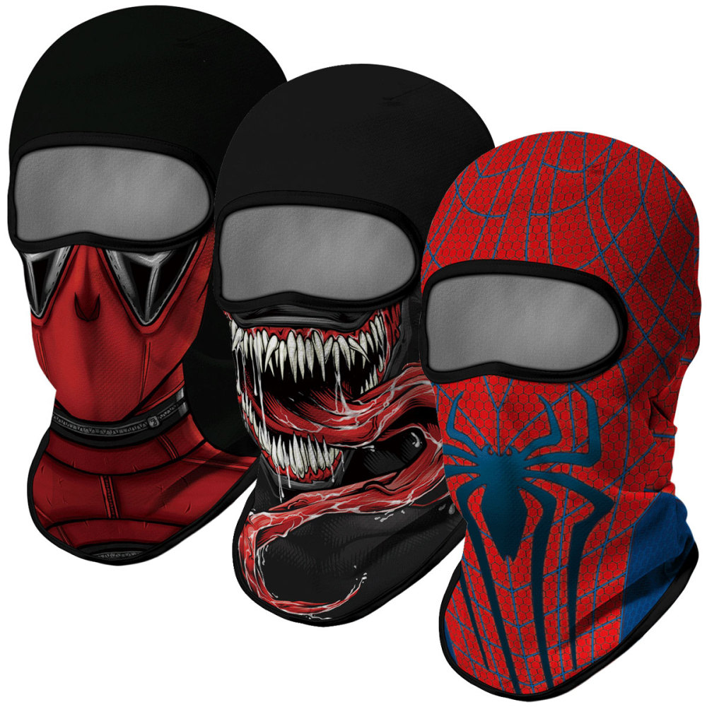 3PCS Balaclava Ski Mask Motorcycle Full Face Mask Outdoor Tactical Hood Headwear Mask Unisex for Cycling Halloween Cosplay（HT210041-044-302）
