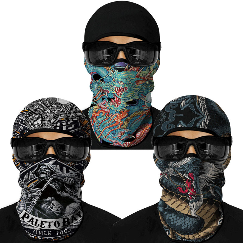 3PCS Balaclava Ski Mask Motorcycle Full Face Mask Outdoor Tactical Hood Headwear Mask Unisex for Cycling Halloween Cosplay（HT210175-185-271）