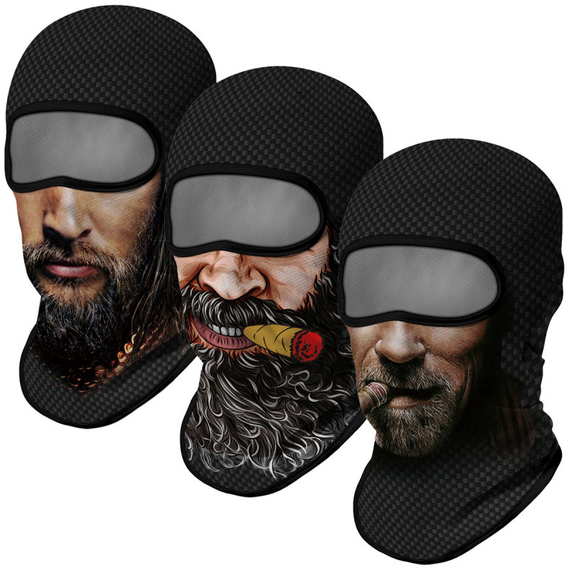 3PCS Balaclava Ski Mask Motorcycle Full Face Mask Outdoor Tactical Hood Headwear Mask Unisex for Cycling Halloween Cosplay（HT210120-150-156）