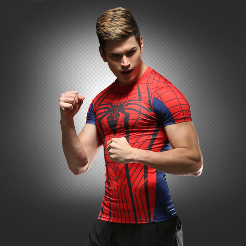 Men Short Sleeve Shirt 3D Technical Print Compression Sport T-shirt Fantastical Sportiness Sweatshirt