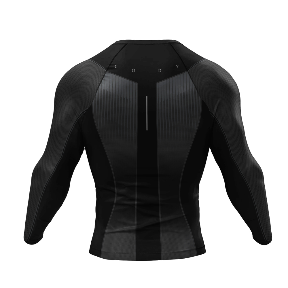 Men Long Sleeve Shirt Compression Top Sport T-shirt Cody Print Shirts Cool Dry Base layer Shirt ALL SEASON for Running Training Sweatshirt(23509)