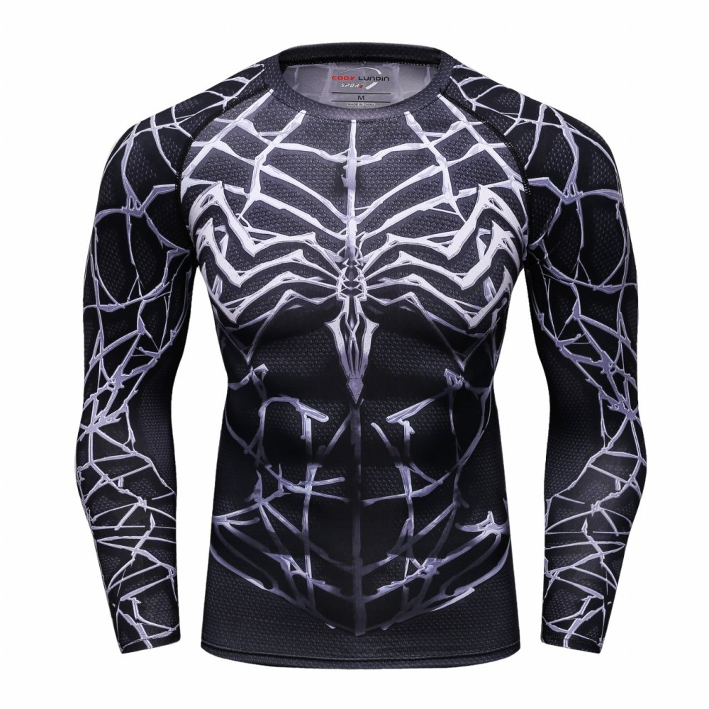 Men's Long Sleeve Shirt 3D Tech Printed Compression Sports T-Shirt Quick Dry Tight Sports Top Cool Dry Shirt Sporty Top Four Seasons Running Training Sweatshirt (088)