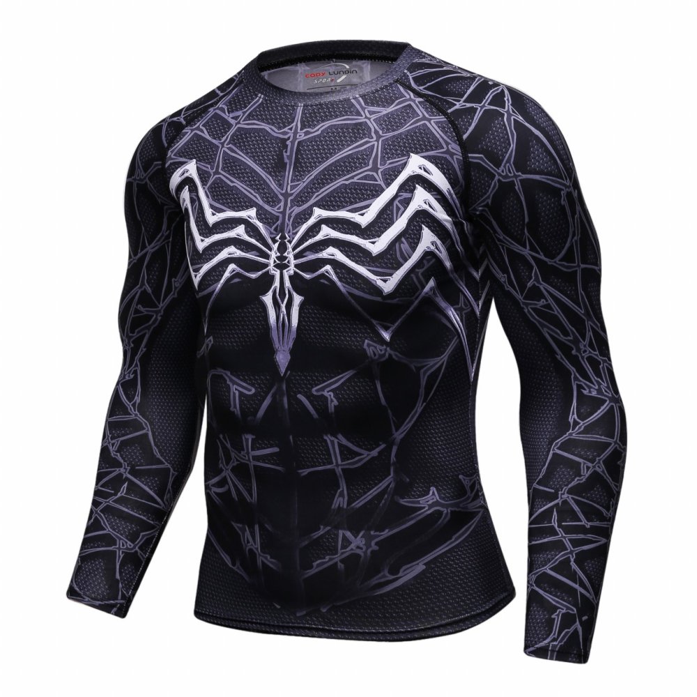 Men's Long Sleeve Shirt 3D Tech Printed Compression Sports T-Shirt Quick Dry Tight Sports Top Cool Dry Shirt Sporty Top Four Seasons Running Training Sweatshirt (087)