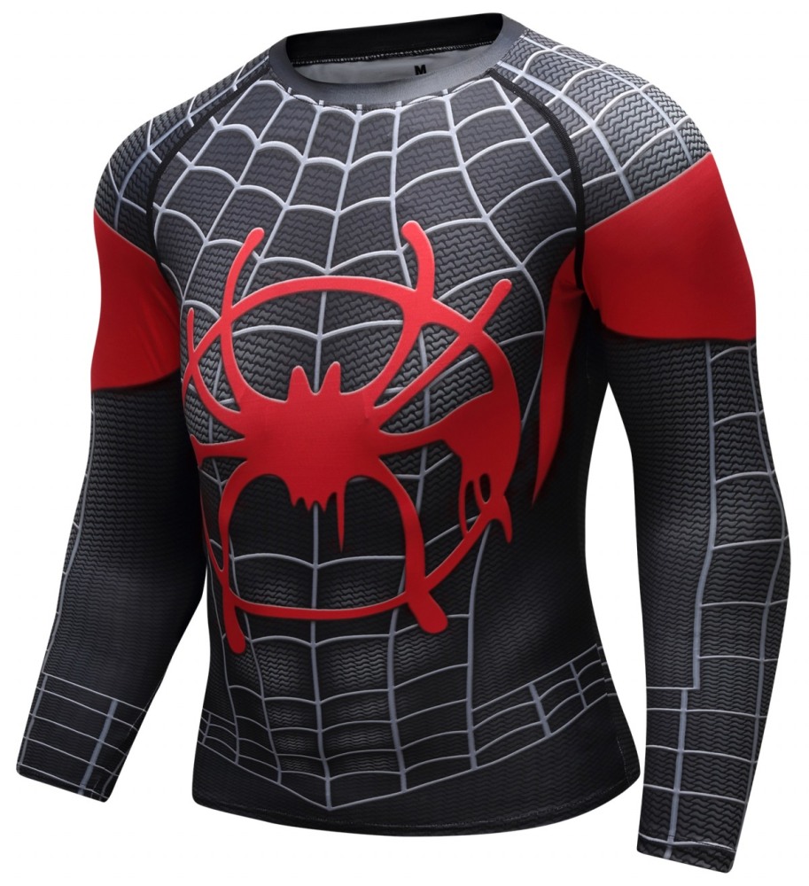 Men's Long Sleeve Shirt 3D Tech Printed Compression Sports T-Shirt Quick Dry Tight Sports Top Cool Dry Shirt Sporty Top Four Seasons Running Training Sweatshirt (255)