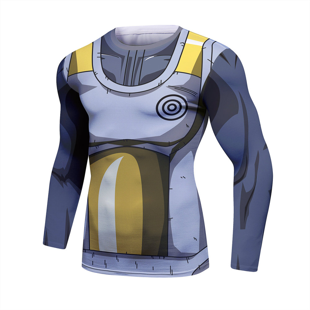 Men's Long Sleeve Shirt 3D Tech Printed Compression Sports T-Shirt Quick Dry Tight Sports Top Cool Dry Shirt Sporty Top Four Seasons Running Training Sweatshirt (22447)