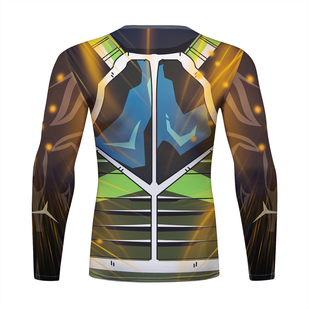 Men's Long Sleeve Shirt 3D Tech Printed Compression Sports T-Shirt Quick Dry Tight Sports Top Cool Dry Shirt Sporty Top Four Seasons Running Training Sweatshirt (22450)