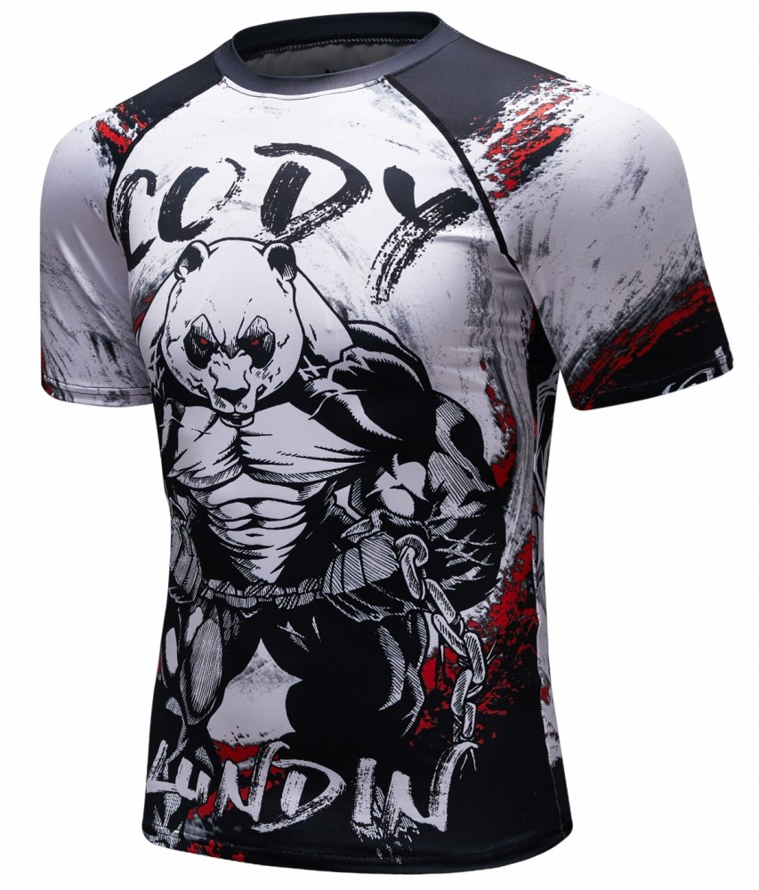 Cody Lundin Men's Sports T-shirt and Shorts 2 Pieces Sets Cool Dry Compression Round Collar Summer Fitness Sports Suit(1343-143)