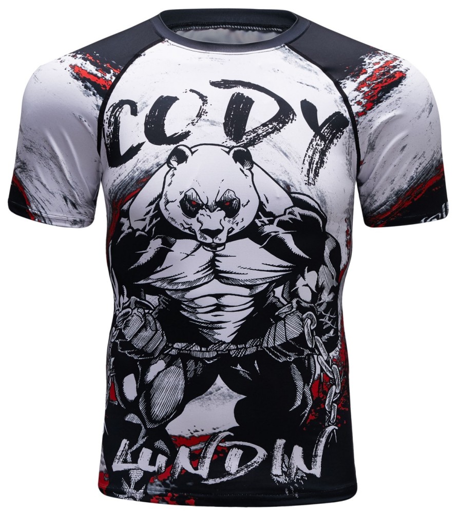 Cody Lundin Men's Sports T-shirt and Shorts 2 Pieces Sets Cool Dry Compression Round Collar Summer Fitness Sports Suit(1343-143)