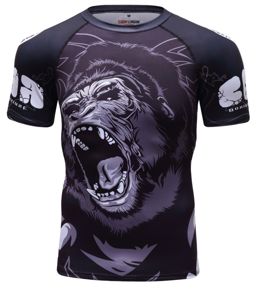 Cody Lundin Men's Sports T-shirt and Shorts 2 Pieces Sets Cool Dry Compression Round Collar Summer Fitness Sports Suit(1396-155)