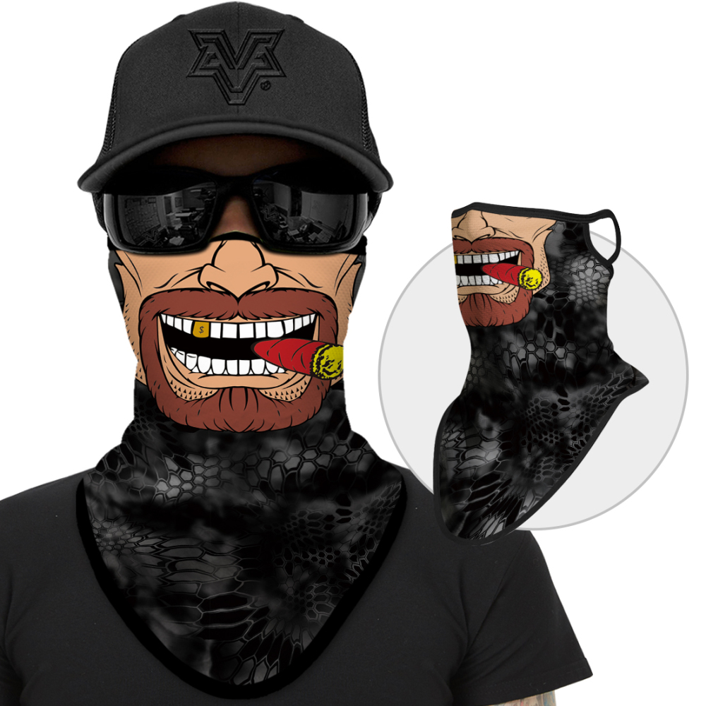 Bandana Face Mask with Ear Loop Neck Gaiter Cosplay Face Mask Scarf Face Cover Summer UV Protection Balaclava for Men Women（DS-029）