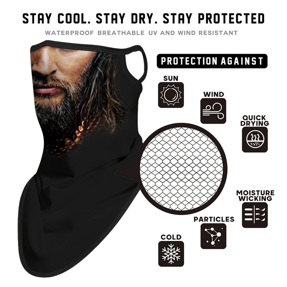 Bandana Face Mask with Ear Loop Neck Gaiter Cosplay Face Mask Scarf Face Cover Summer UV Protection Balaclava for Men Women（DS-059）