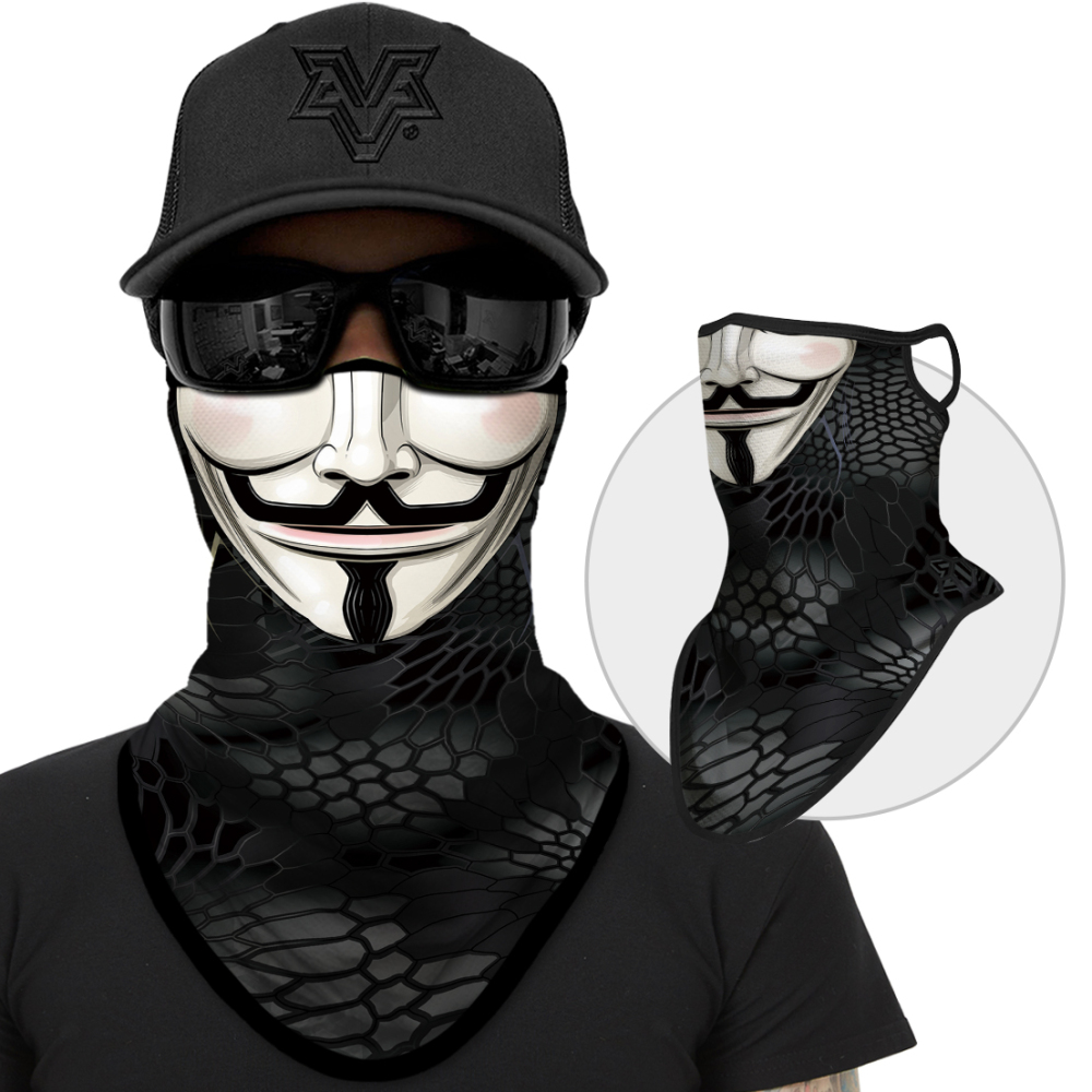 Bandana Face Mask with Ear Loop Neck Gaiter Cosplay Face Mask Scarf Face Cover Summer UV Protection Balaclava for Men Women（SA210048）