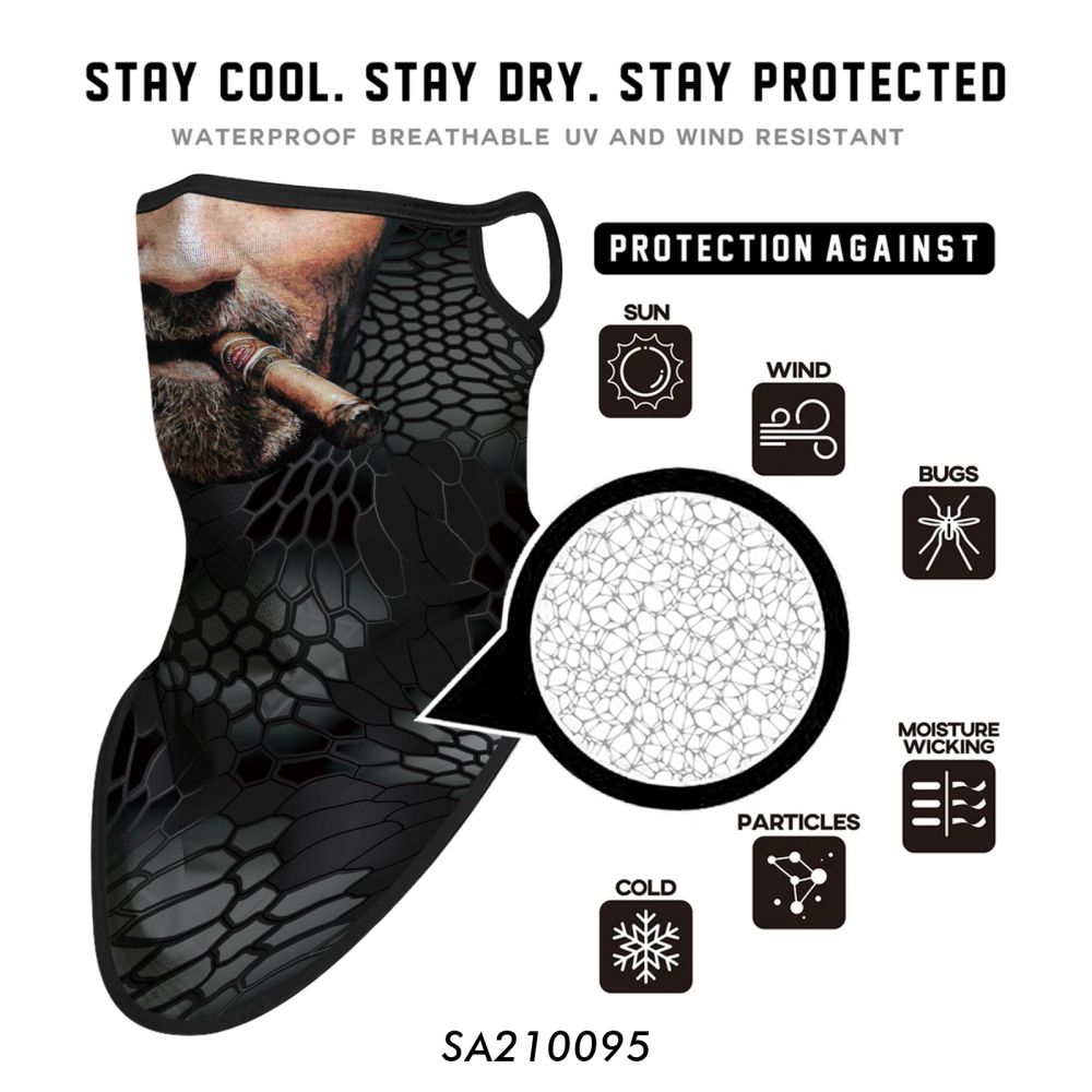 Bandana Face Mask with Ear Loop Neck Gaiter Cosplay Face Mask Scarf Face Cover Summer UV Protection Balaclava for Men Women（SA210095）