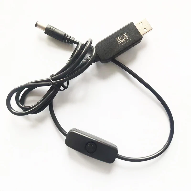 Custom USB 5V to 6V 9V 12V Step Up Voltage Converter,USB2.0 male to 5521 5525 4017 35135 Male Booster Cable With On Off Switch