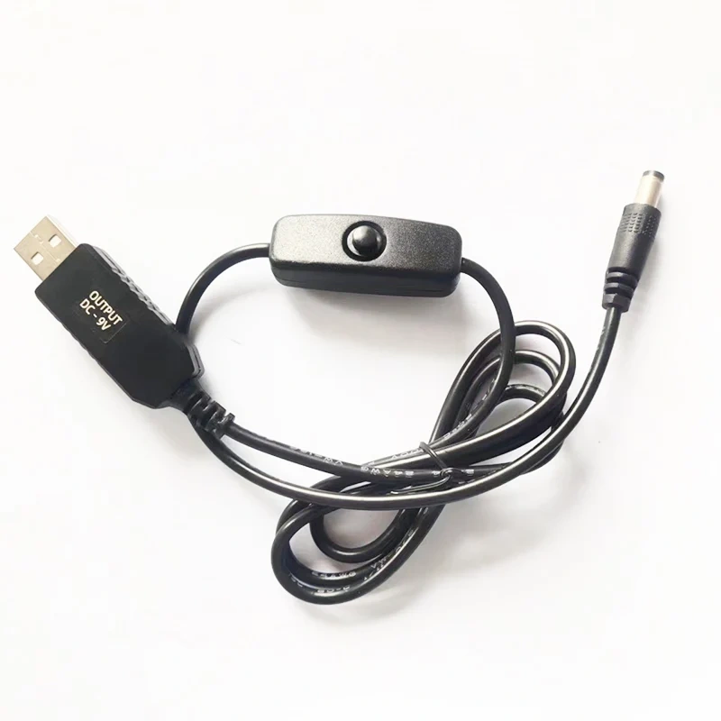 Custom USB 5V to 6V 9V 12V Step Up Voltage Converter,USB2.0 male to 5521 5525 4017 35135 Male Booster Cable With On Off Switch