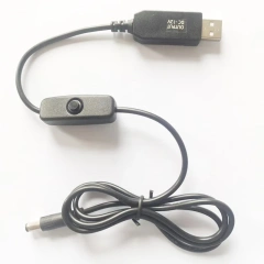 Custom USB 5V to 6V 9V 12V Step Up Voltage Converter,USB2.0 male to 5521 5525 4017 35135 Male Booster Cable With On Off Switch