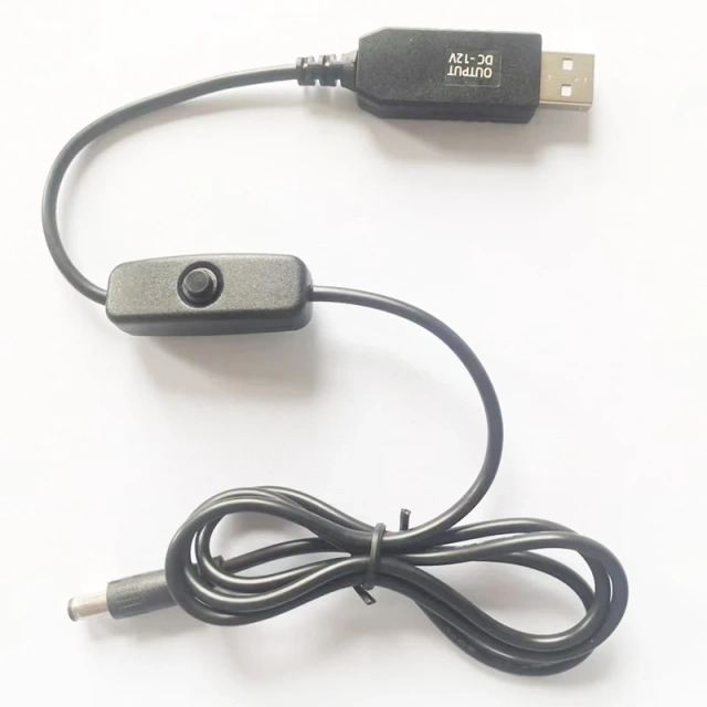Custom USB 5V to 6V 9V 12V Step Up Voltage Converter,USB2.0 male to 5521 5525 4017 35135 Male Booster Cable With On Off Switch
