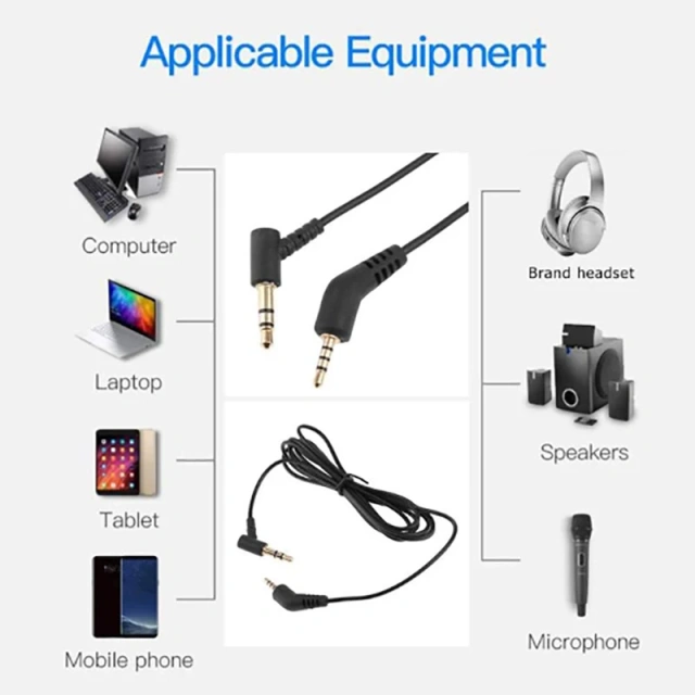 Gold-Plated 3 Pole 3.5mm to 4 Pole 2.5 mm Jack Aux Audio Stereo Cable Cord Replacement For QC3 Bose QuietComfort 3 Headphone