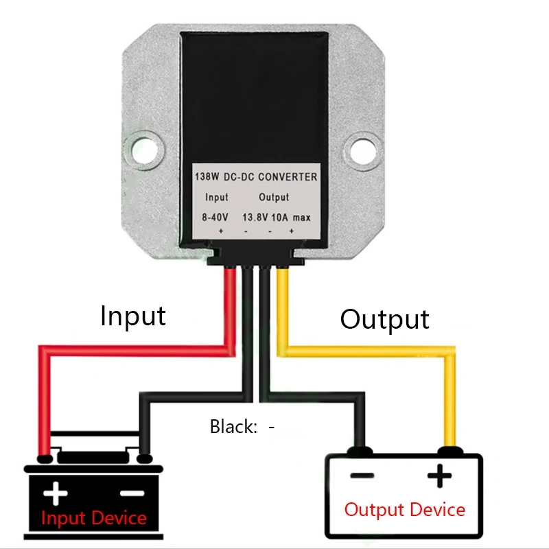 DC-DC Converter DC 8-40V to 13.8V 10A Step Down Up Regulator IP68 Waterproof Power Supply Boost Buck Browser Module Transformer