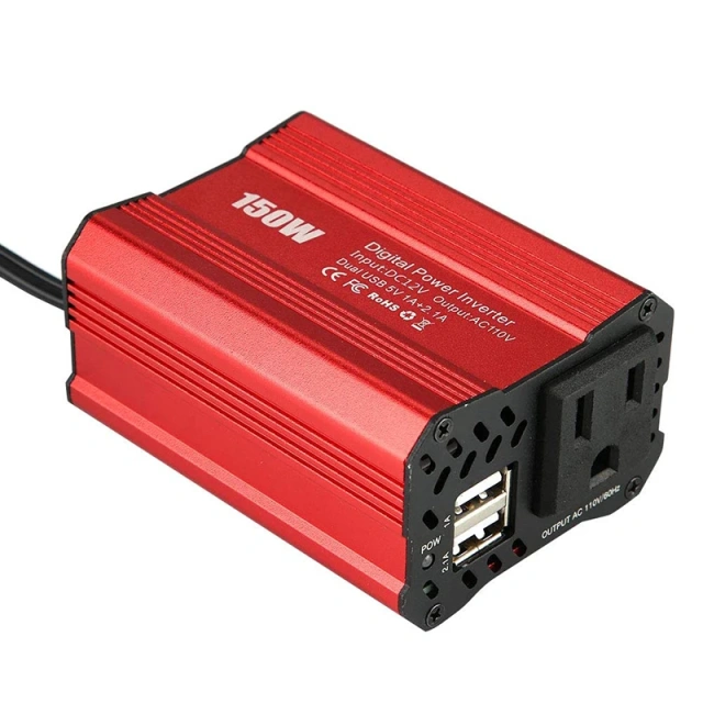 Dual USB 12V DC to AC 100V 110V 220V 230V 240V Modified Sine Wave 150W Power Converter Adapter Car Power Inverter for Laptop