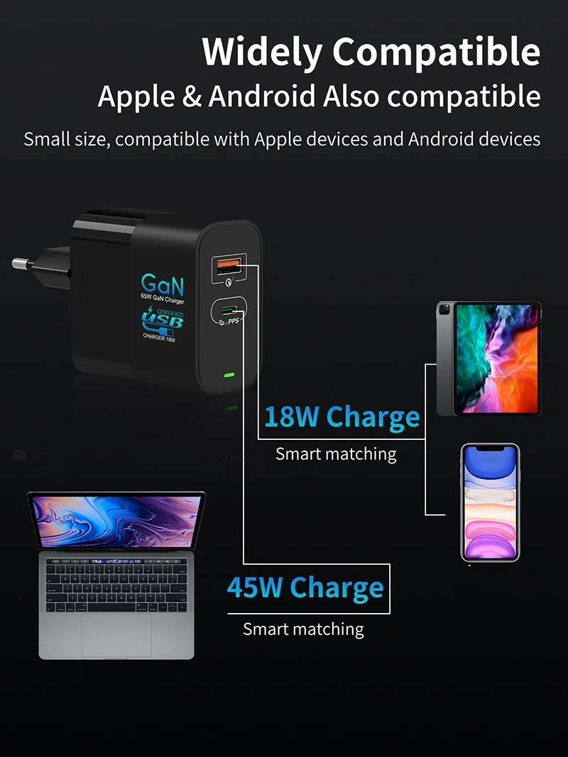 ategories Featured selections Trade Assurance Buyer Central Help Center Get the app Become a supplier Mini 65W GaN PD Charger QC4.0 PD Fast Charge 65W GaN Mobile Phone Charger PPS PD45W Wall Charger Adapter for Samsung Galaxy