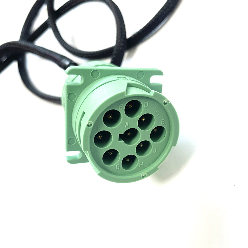 Replaceable Plug Universal T-Harness Kit OBD2 to Green J1939 9pin Male Female Splitter Y Cable Replacement For Heavy Duty Trucks