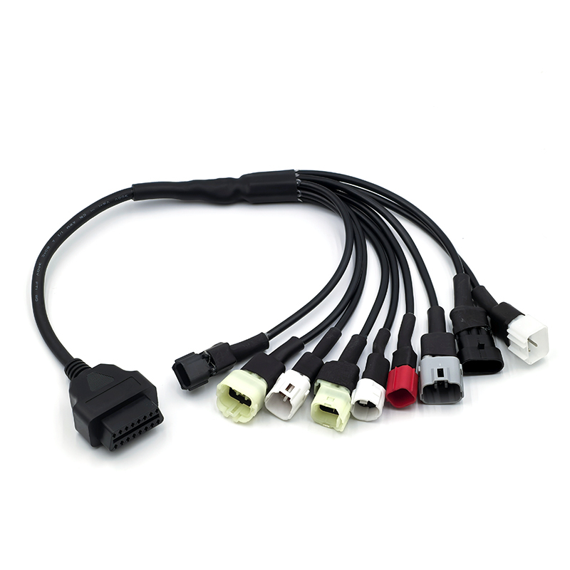 Universal 9in1 OBD2 Bike Diagnostic Splitter Cable Replacement for Honda KTM Suzuki Yamaha Kawasaki Delphi Motrocycles