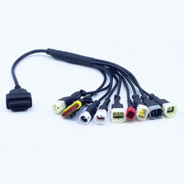 Universal 9in1 OBD2 Bike Diagnostic Splitter Cable Replacement for Honda KTM Suzuki Yamaha Kawasaki Delphi Motrocycles